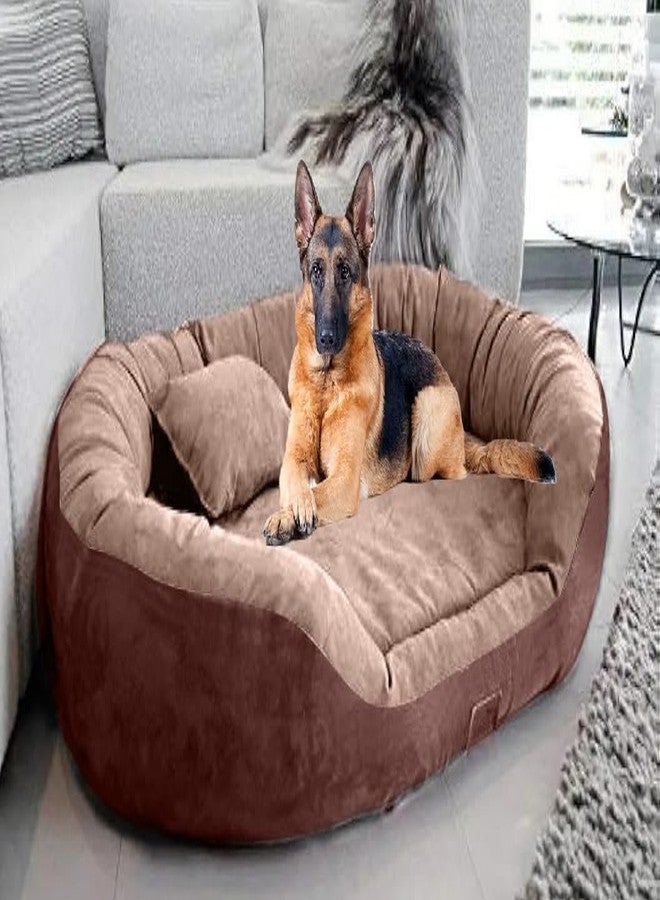 DRILLY Deluxe Fur 4XL Dog Bed for Extra Large Dogs Washable-Orthopedic Big Dog Beds | Big Breed | | Giant Human Dog Bed ''' (4XL) - Image 1